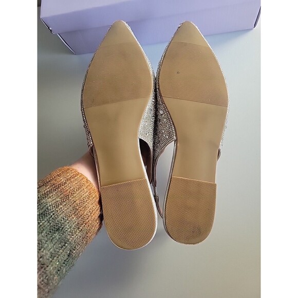 madden girl womens valentina silver rhinestone sling back mule size 9.5 - Picture 6 of 8